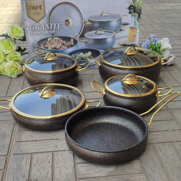 9pcs Granite Classy Cookware Set